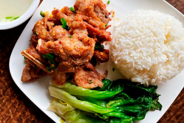 Spicy Salted Spareribs Rice Plate